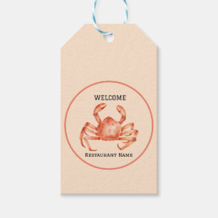 Seafood restaurant welcome red Crab Personalise Gift Tags
