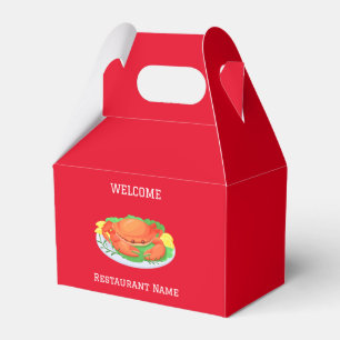 Seafood restaurant welcome red Crab Personalise na Favour Box