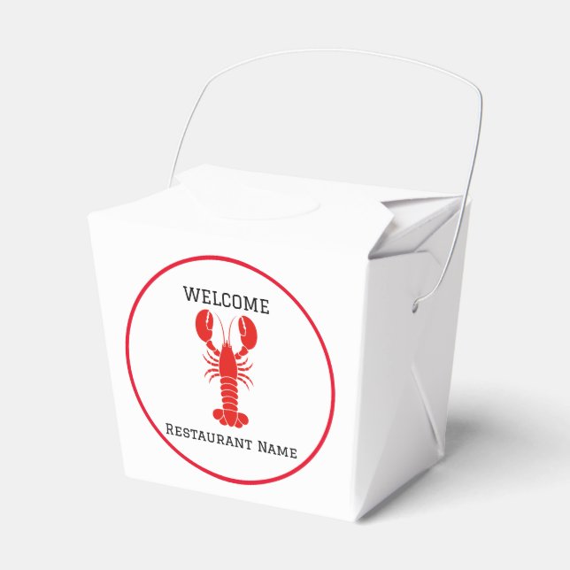 Seafood restaurant welcome red lobster Personalise Favour Box (Front Side)