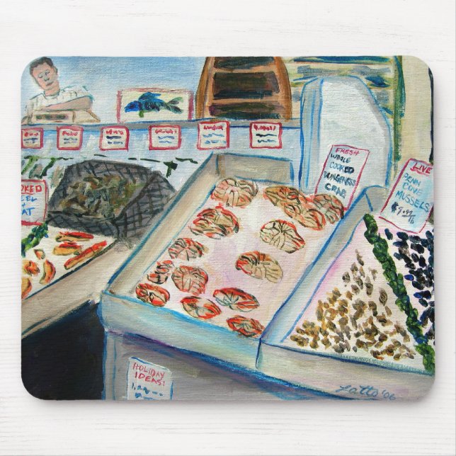 Seafood Sale Mousepad (Pike Place Seattle) (Front)