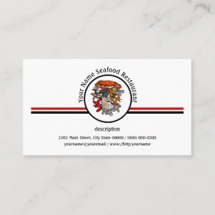 Seafood Shellfish Crab Restaurant Logo Custom Business Card