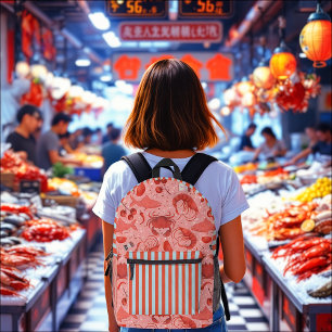 Seafood spectacular printed backpack