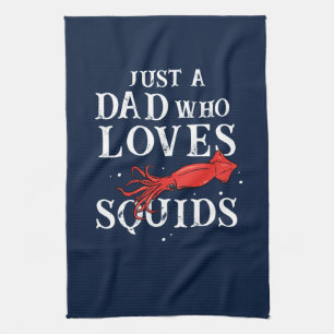 Seafood Squid Lover Chef Dad Father's Day Tea Towel