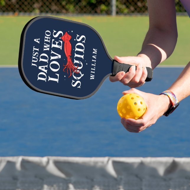 Seafood Squid Lover Chef Dad Gag Custom Pickleball Paddle (Insitu)
