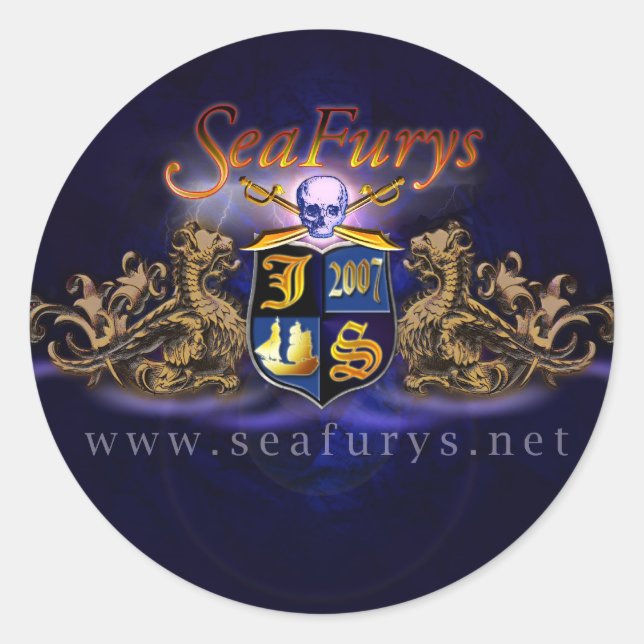 SeaFurys Shield (Blue) Stickers (Front)