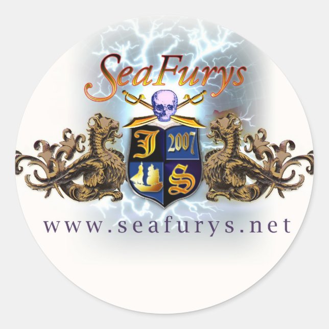 SeaFurys Shield (white) Stickers (Front)