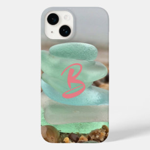 Seaglass and beach sand teal blue gray green Case-Mate iPhone 14 case