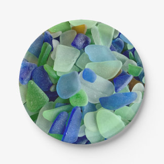 Seaglass paper plates