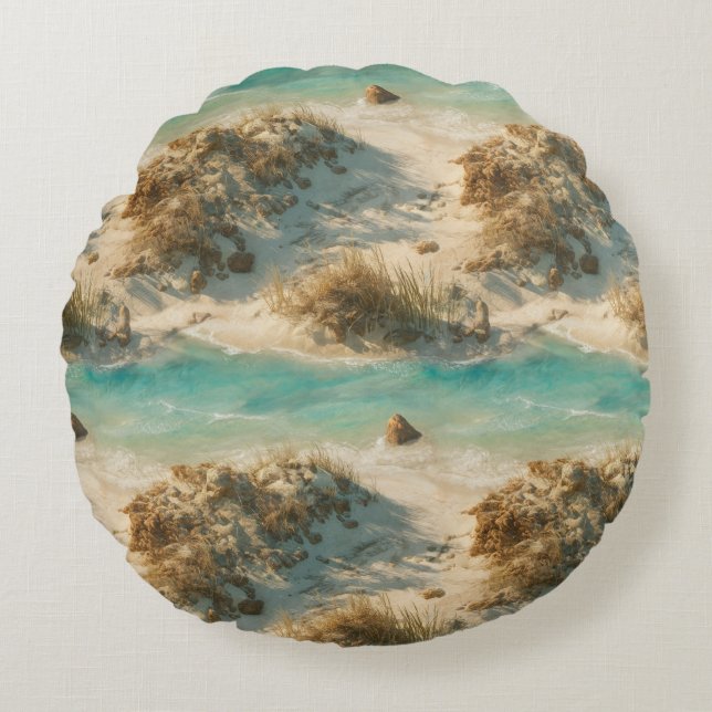 “Seaglass Reverie” Round Cushion (Front)