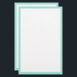 Seaglass Sea Green Border Light Custom Colour Cool Stationery<br><div class="desc">Printed with seaglass colour borders in solid white background. Feel free to customise as you wish by adding your own texts or choose a different background colour!</div>