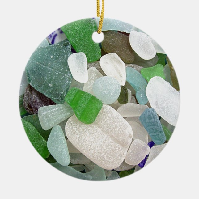 Seaglass Serendipity Ceramic Tree Decoration (Front)