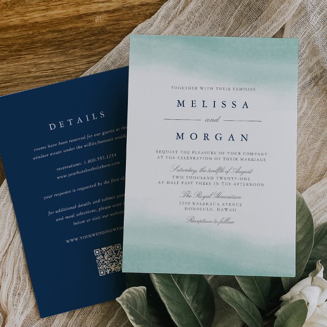 Seaglass Tides | Coastal All-in-One Wedding Invitation (Creator Uploaded)