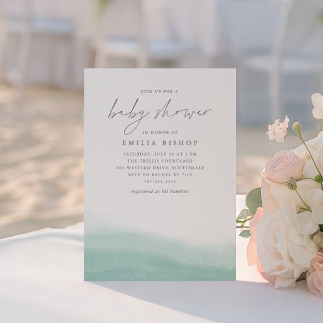 Seaglass Tides Coastal Watercolor Baby Shower Invitation (Creator Uploaded)