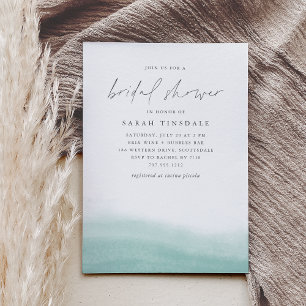 Seaglass Tides Coastal Watercolor Bridal Shower Invitation