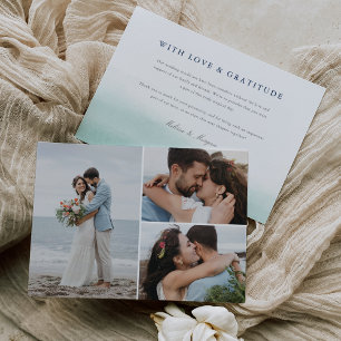 Seaglass Tides Coastal Watercolor Wedding Photo Thank You Card