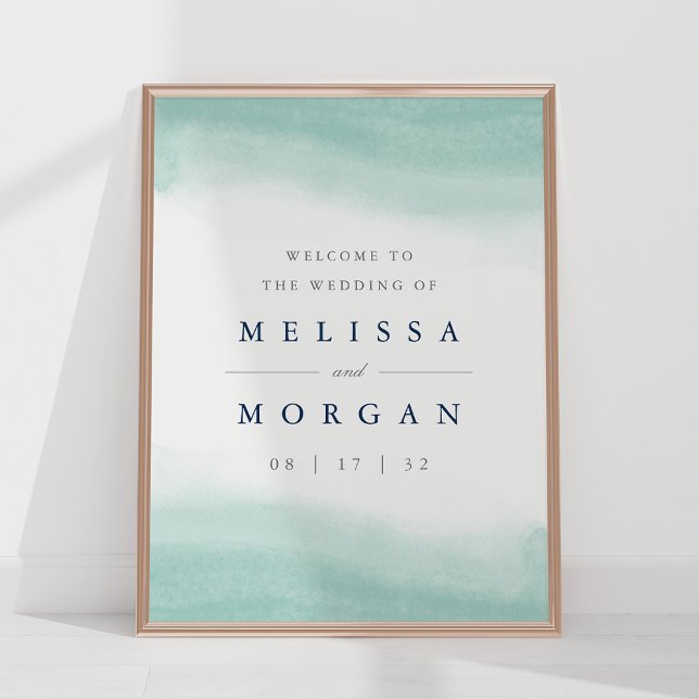 Seaglass Tides | Watercolor Wedding Welcome Sign (Creator Uploaded)