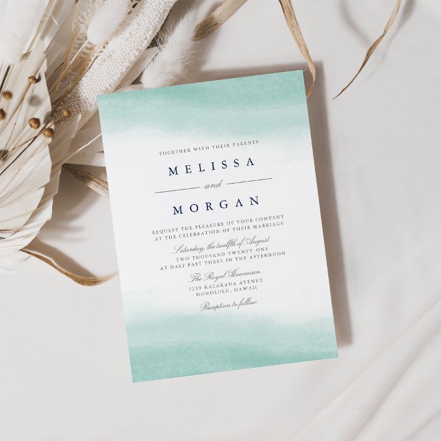 Seaglass Tides Wedding Invitation (Creator Uploaded)