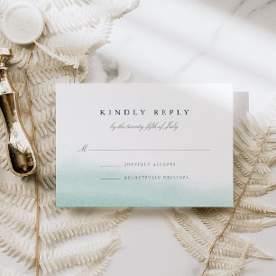 Seaglass Tides Wedding RSVP Card