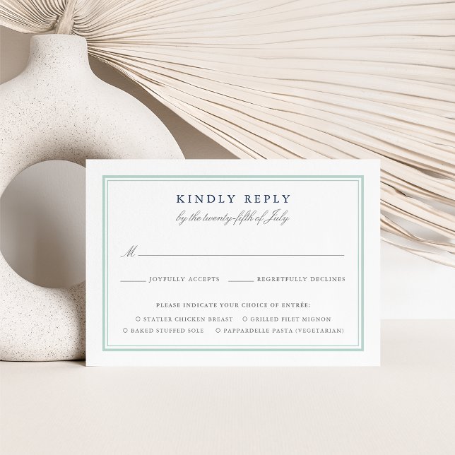 Seaglass Tides Wedding RSVP Card w/ Meal Choice (Creator Uploaded)