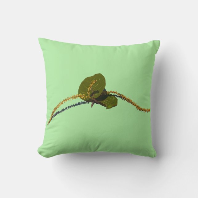 Seagrape Blooms- Key Lime Throw Pillow (Front)