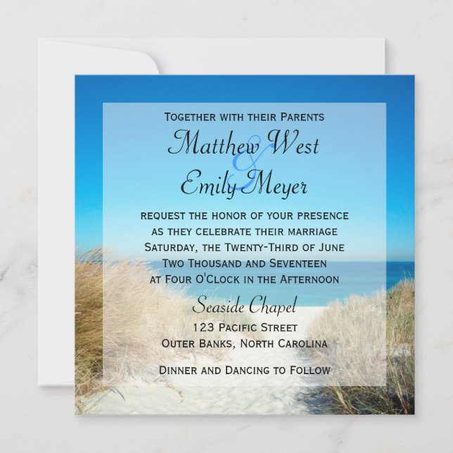 Seagrass Beach Wedding Invitations (Front)