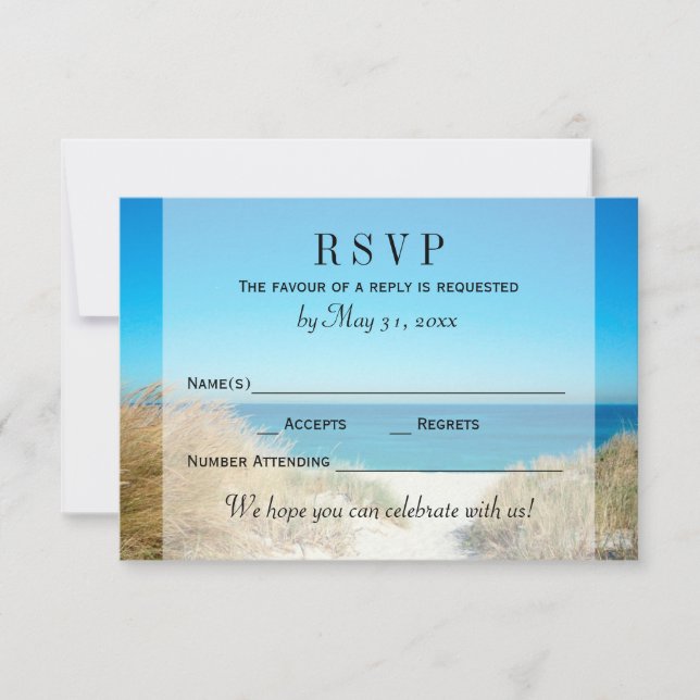 Seagrass Beach Wedding RSVP Response (Front)