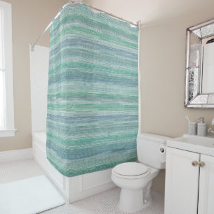 Seagrass Coastal Painting Pattern Shower Curtain