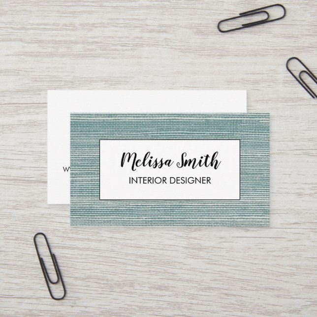 Seagrass Interior Designer Fabric Business Card (Front/Back In Situ)
