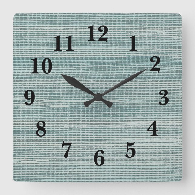 Seagrass Texture Beach Decor Square Wall Clock (Front)