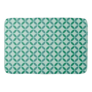 Seagreen and mint circles petals diamonds pattern bath mat