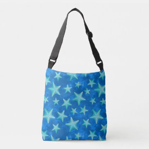 Seagreen Navy Starfish Summer Beach Nautical Crossbody Bag