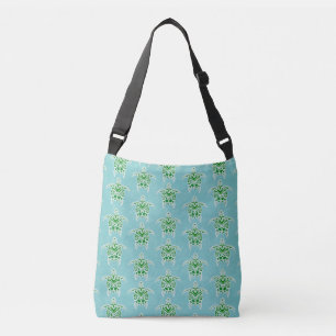 Seagreen Tribal Green Sea Turtles Crossbody Bag