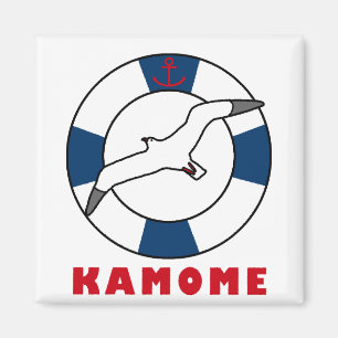 Seagull and Swim Ring Navy Blue Magnet