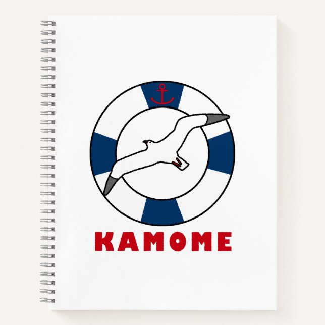Seagull and Swim Ring Navy Blue Notebook (Front)