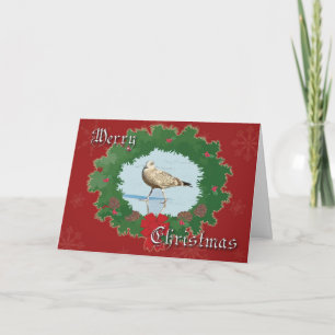 Seagull and Wreath Merry Christmas Greeting Card