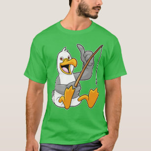 Seagull at Fishing with Fishing rod T-Shirt