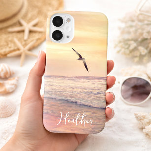 Seagull at Florida Sunrise Beach Name iPhone 16 Case