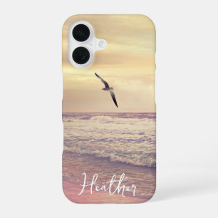 Seagull at Florida Sunrise Beach Name iPhone 16 Case