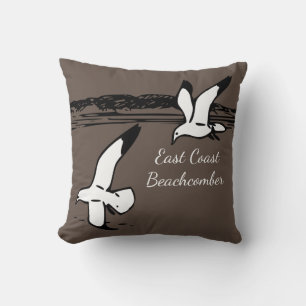 Seagull Beach East Coast Beachcomber grey pillow