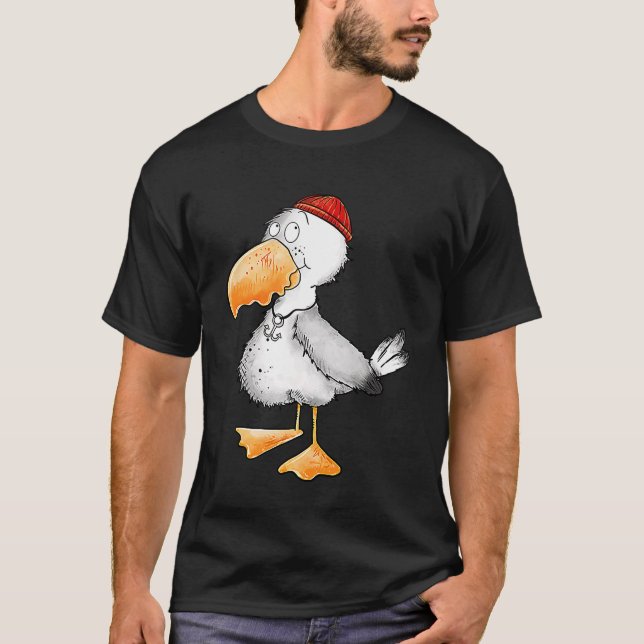 Seagull Bird As a Seaman For Seagull T-Shirt (Front)