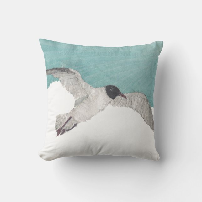 Seagull, Bird, Coastal Pillow (Front)