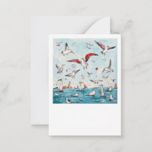 Seagull, bird, flying birds  card