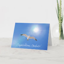 Seagull Bird Flying High Success Graduation Card