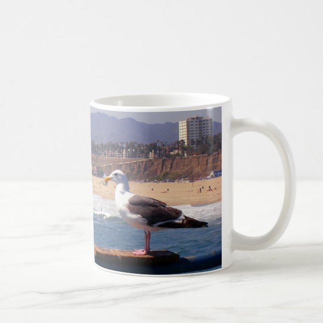 Seagull by Santa Monica Beach Coffee Mug (Right)