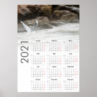 Seagull Calendar 2021 Poster - Monday first