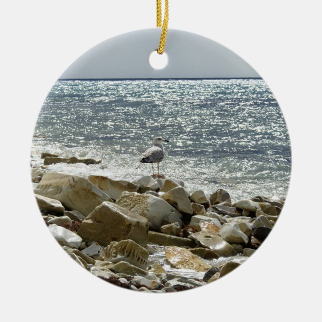 Seagull Ceramic Tree Decoration (Front)
