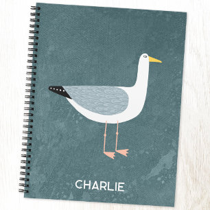 Seagull Coastal Bird Personalized Notebook