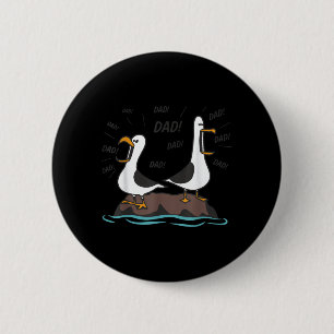 Seagull Dad Funny Dad Humour Ocean Life Fathers Da 6 Cm Round Badge