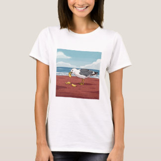 Seagull Eating a Chip on PEI Beach T-Shirt