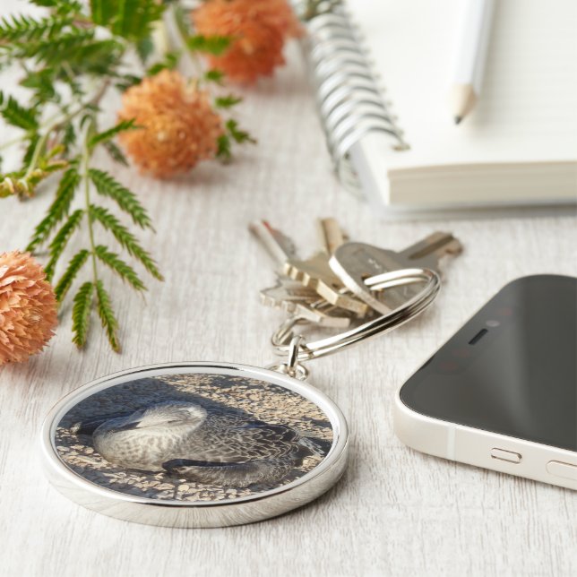 Seagull Enjoying The Sun Summer Photography Key Ring (Side)